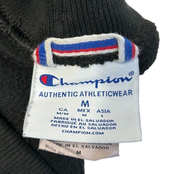 Champion Powerblend Fleece Joggers Pants Women's Sz M Black Drawstring Waist - Picture 3 of 7